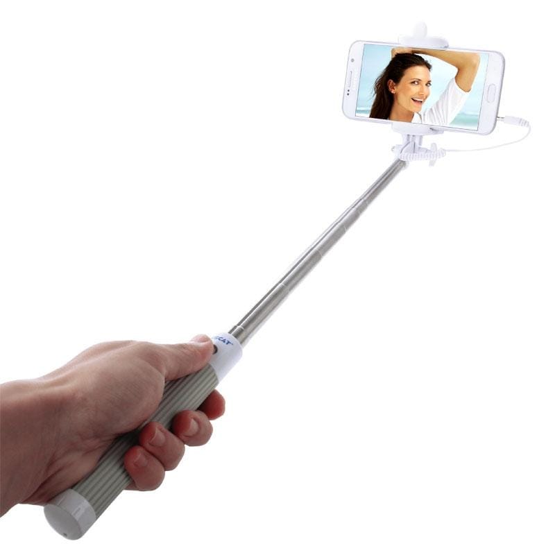 TS900 Portable Wire Controlled Selfie Stick Monopod Extendable Handheld Holder, Max Length: 80cm (Grey)