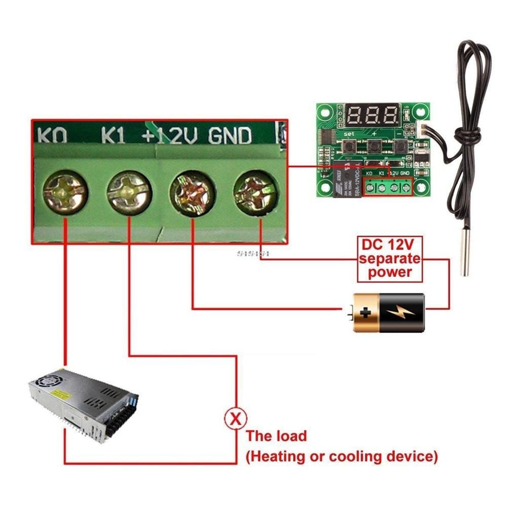 XH-W1209 Digital Cool/Heat Temperature Thermostat Thermometer Controller On/Off Switch