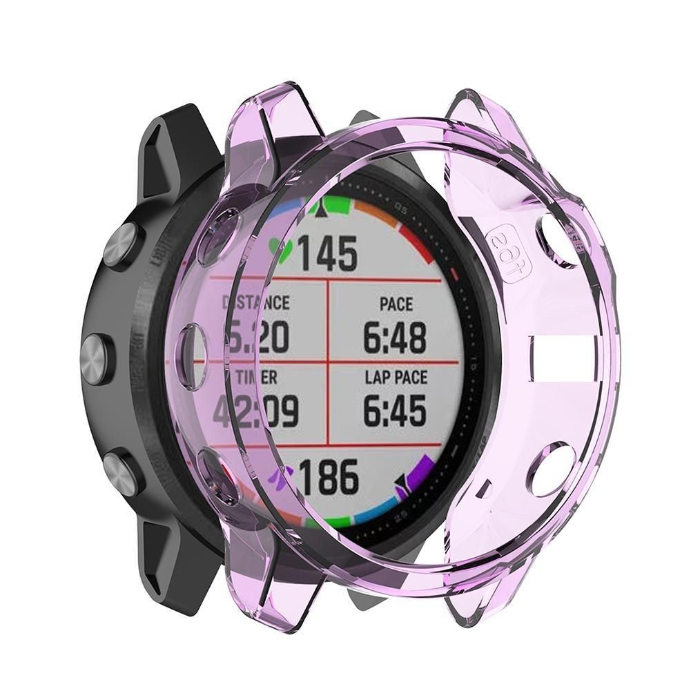 For Garmin Fenix 6S / 6S Pro Smart Watch Half Coverage TPU Protective Case (Transparent Purple)