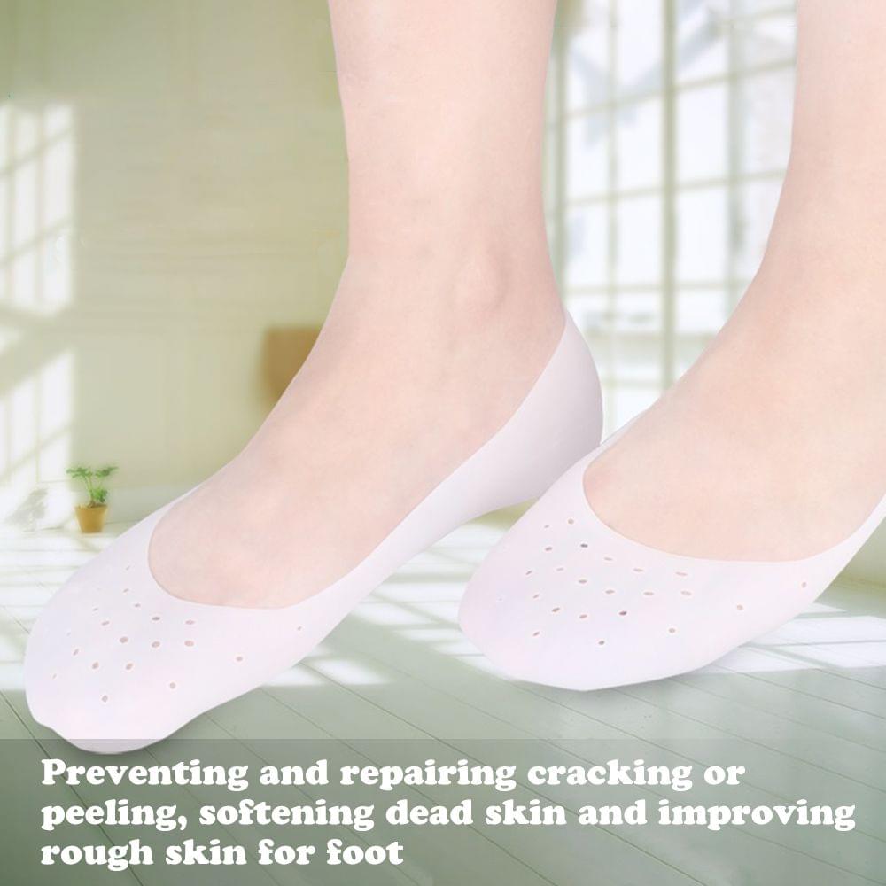 1Pair Soft Silicone Moisturizing Gel Heel Socks Cracked Foot