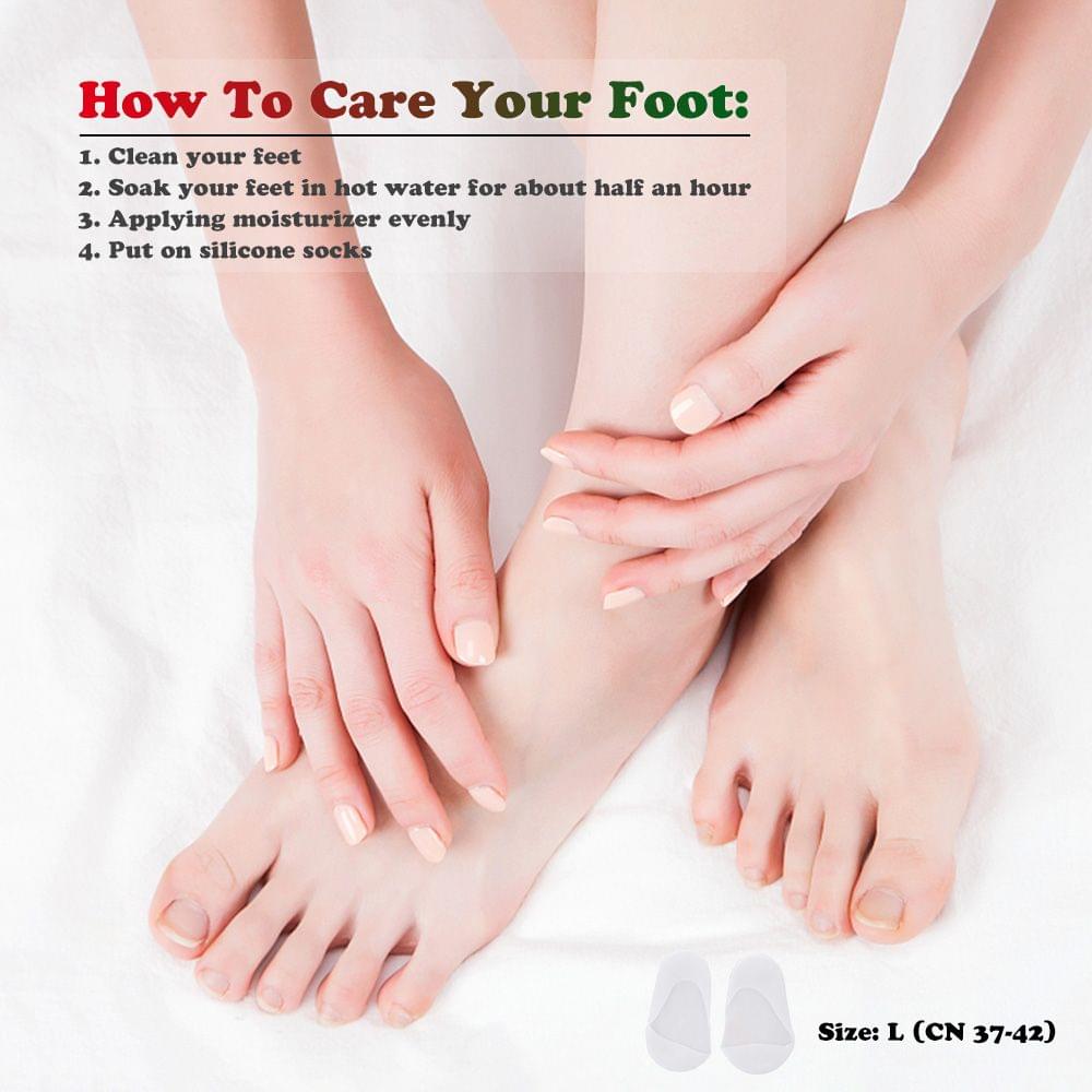 1Pair Soft Silicone Moisturizing Gel Heel Socks Cracked Foot