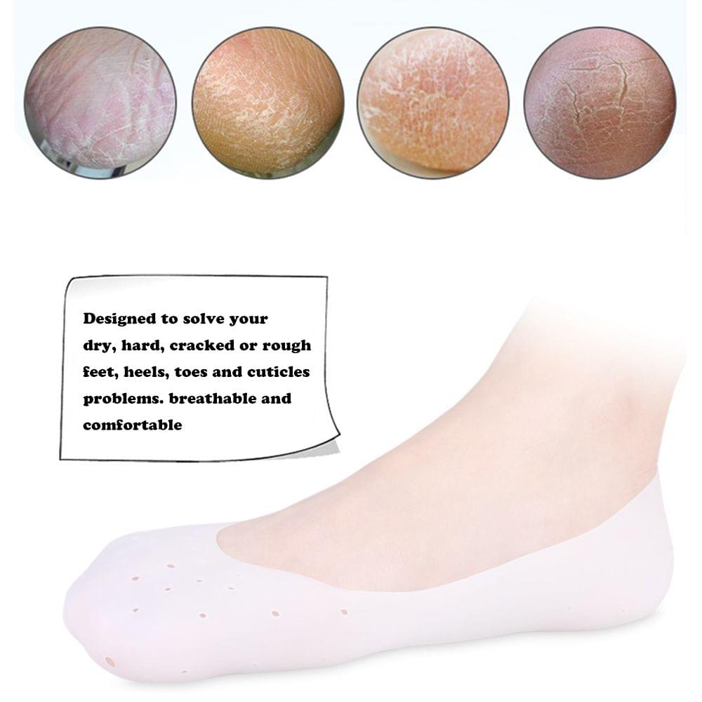 1Pair Soft Silicone Moisturizing Gel Heel Socks Cracked Foot