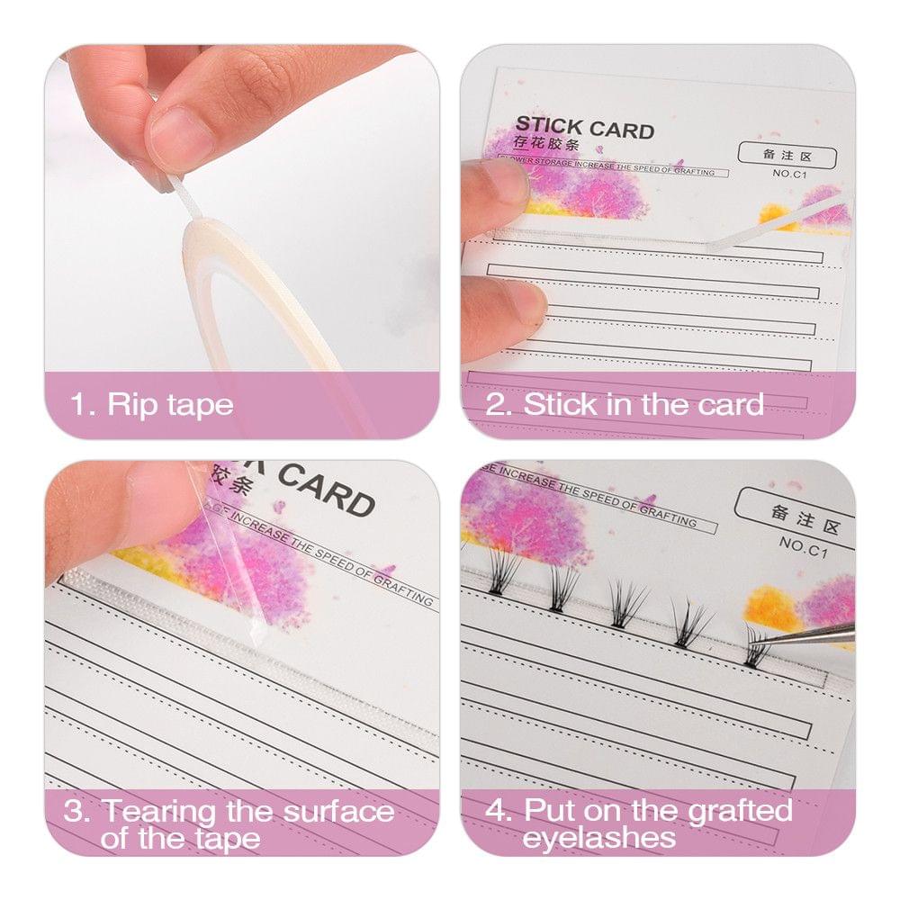 10pcs False Lashes Grafting Stick Card with Adhesive Tape