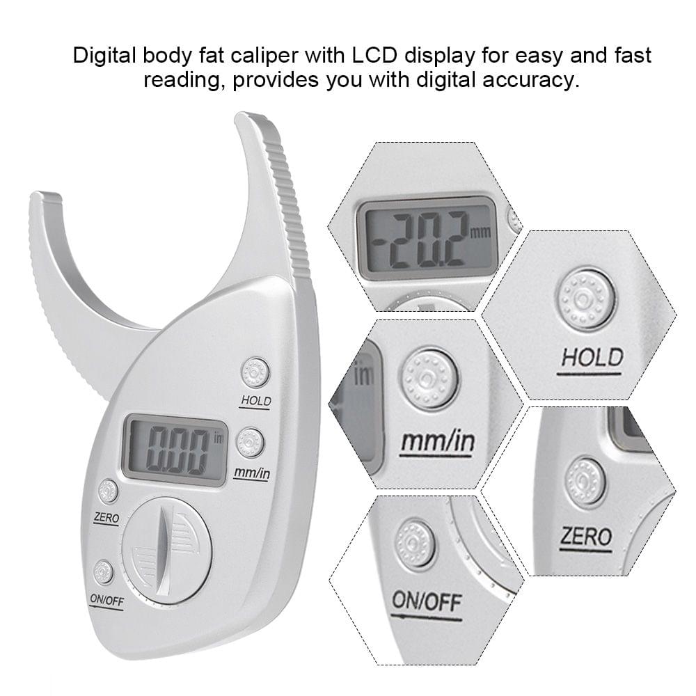 Digital Body Fat Caliper Skinfold Caliper LCD Display Skin