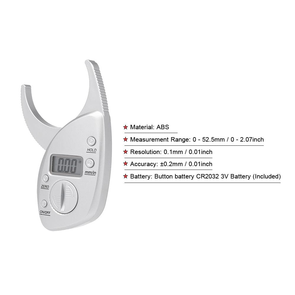 Digital Body Fat Caliper Skinfold Caliper LCD Display Skin