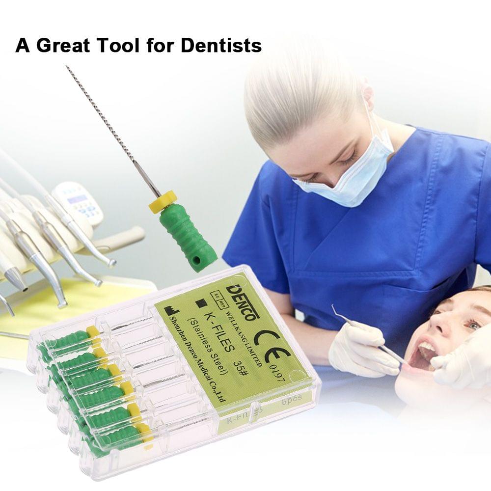 6PCS K-type File Endodontic Root Canal Manual K-Files - 15-40