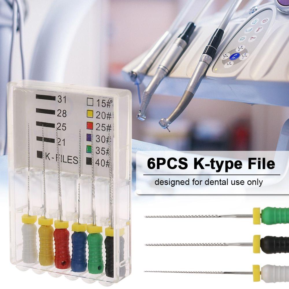 6PCS K-type File Endodontic Root Canal Manual K-Files - 15-40