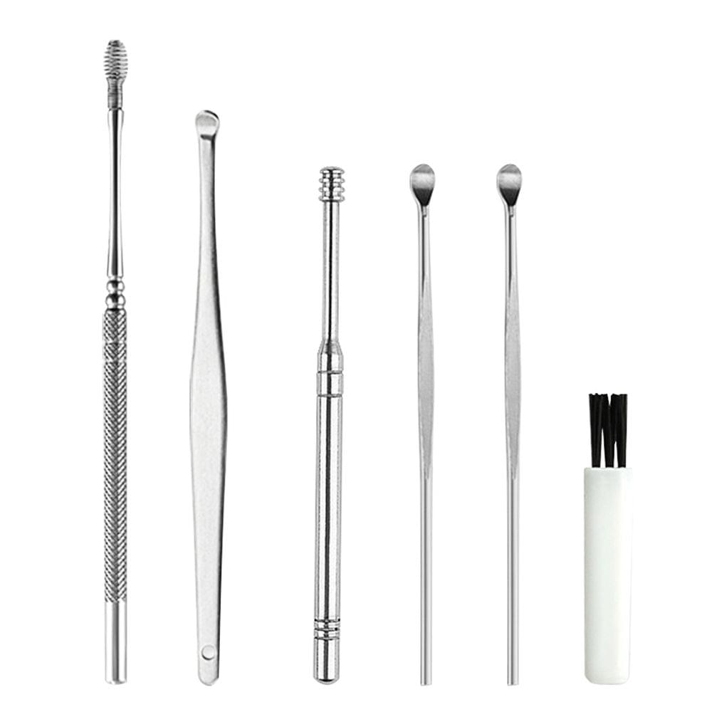 6Pcs Ear Pick Set Stainless Steel Earpick Ear Wax Curette - 6PCS