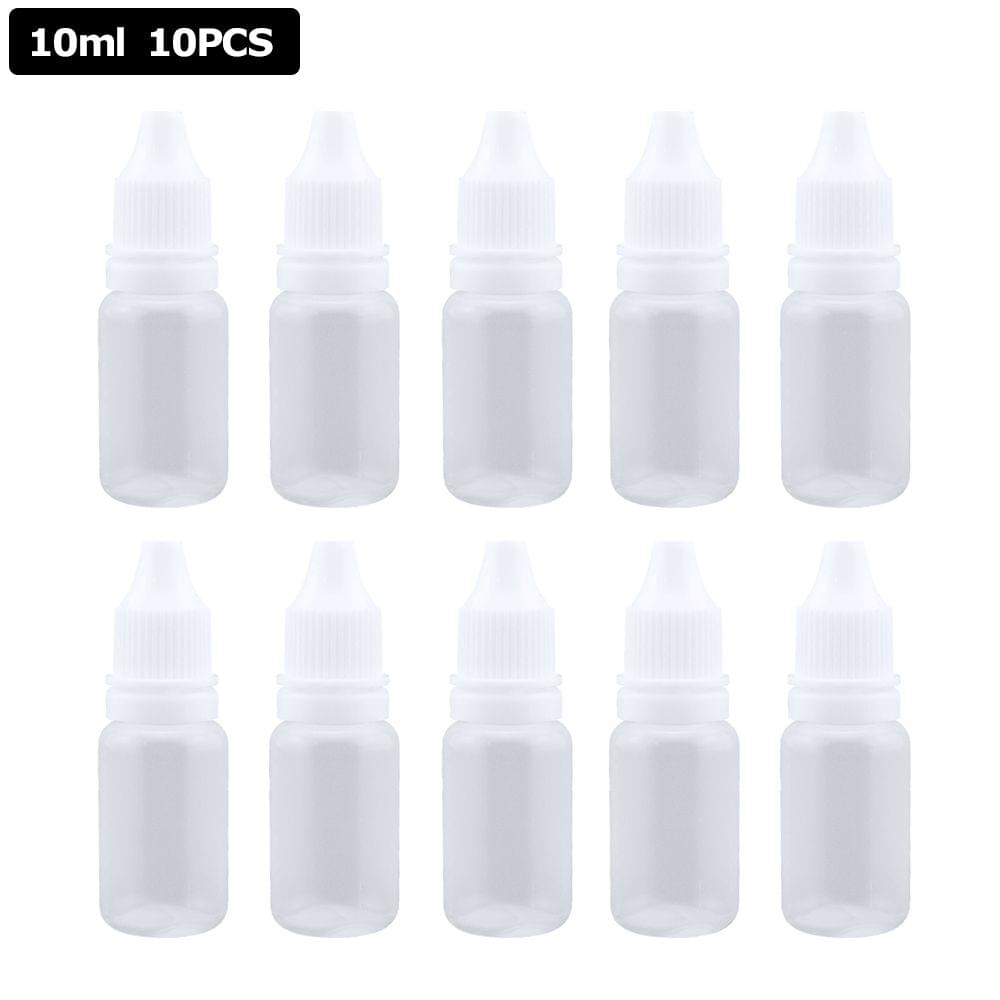 10Pcs 10ml Empty Refillable Plastic Squeezable Dropper - 10ml