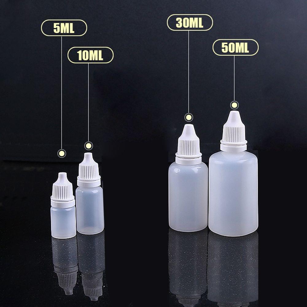 10Pcs 10ml Empty Refillable Plastic Squeezable Dropper - 10ml