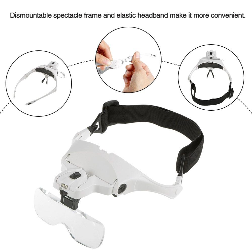 Magnifier Glasses for Eyelash Extension Loupe Headband Light