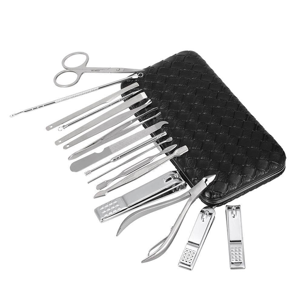16Pcs Stainless Steel Manicure Pedicure Set Nail Clipper