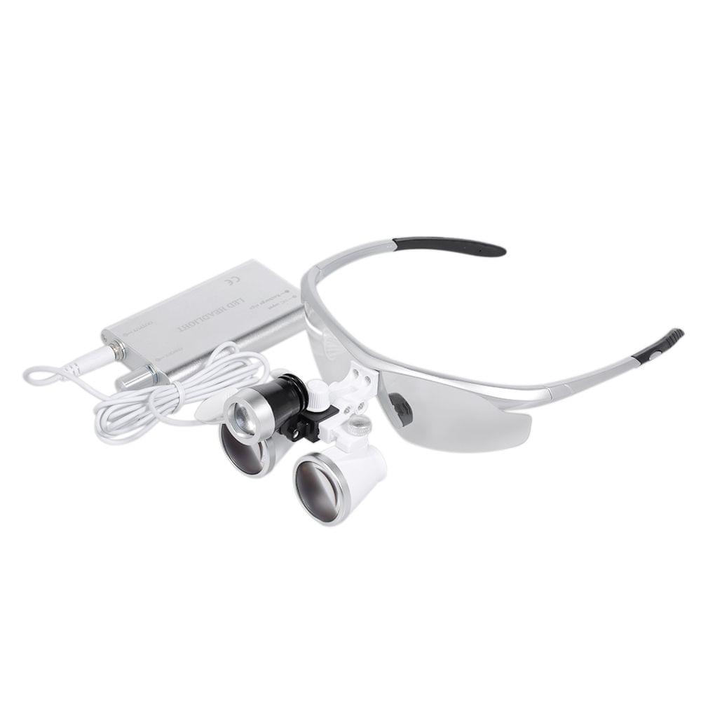 3.5*420mm Dental Binocular Loupes Magnifier Portable LED - EU Plug