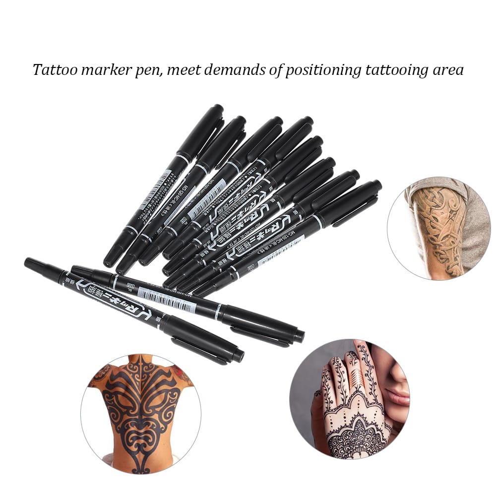 10Pcs Double-headed Tattoo Skin Marker Pen Tattooing