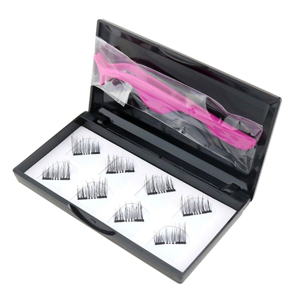 Fashion Magnetic Lashes Reusable 3D False Eyelashes Tweezers