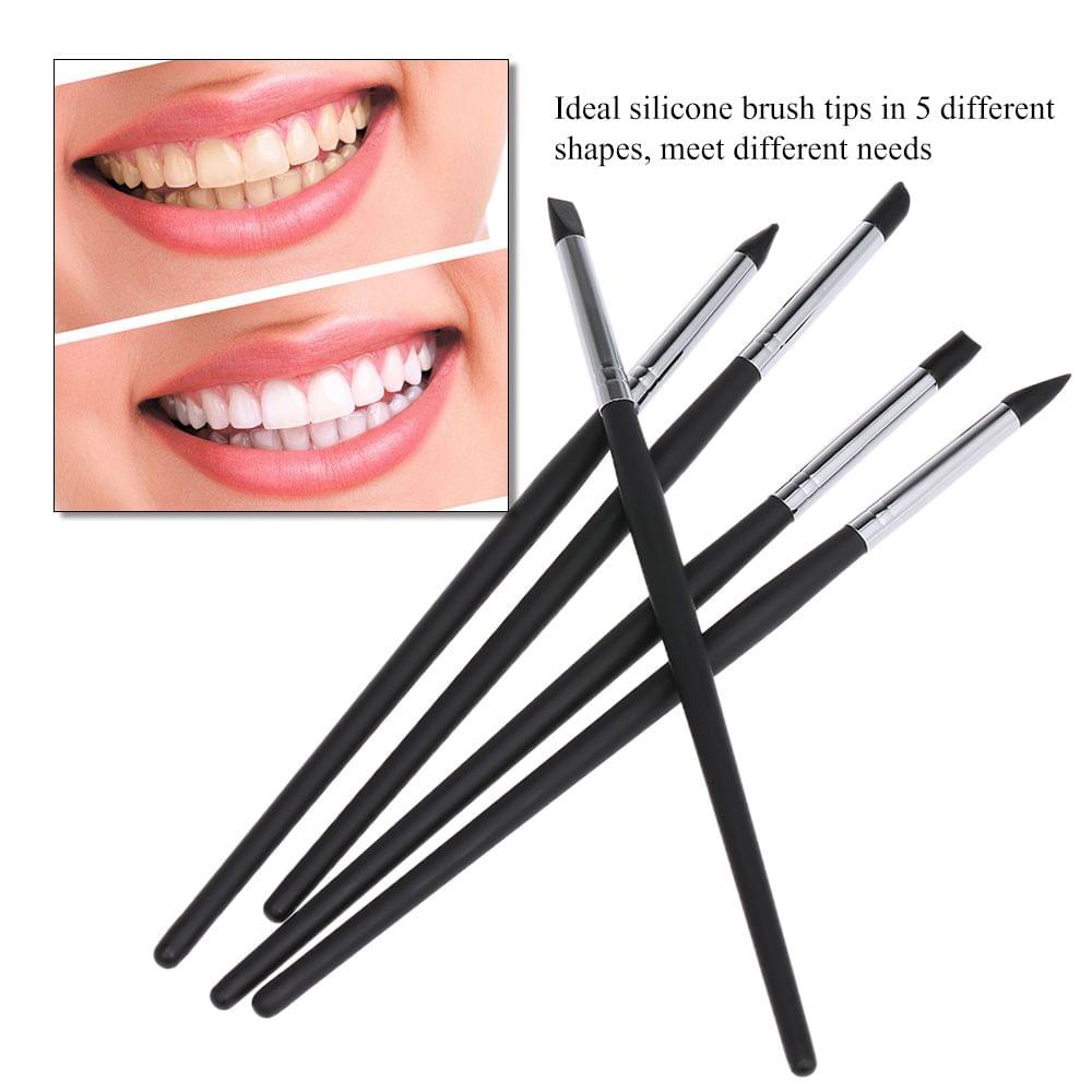 5 Pcs Dental Silicone Brush Pens Dental Shaping Tooth Tool (White)