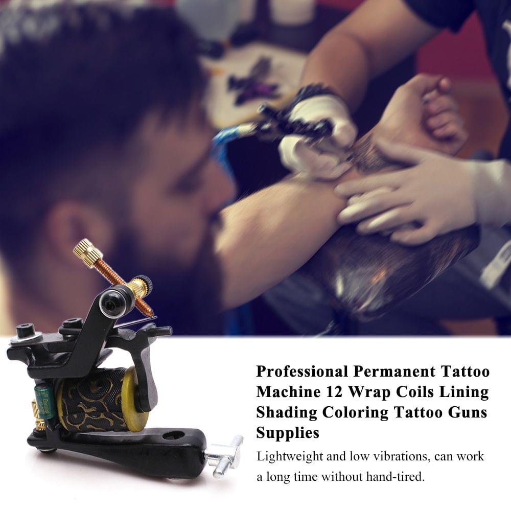 Professional Permanent Tattoo Machine 12 Wrap Coils Lining