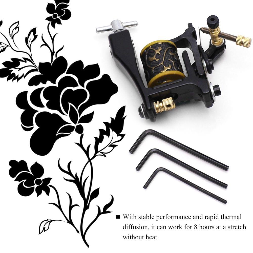 Professional Permanent Tattoo Machine 12 Wrap Coils Lining