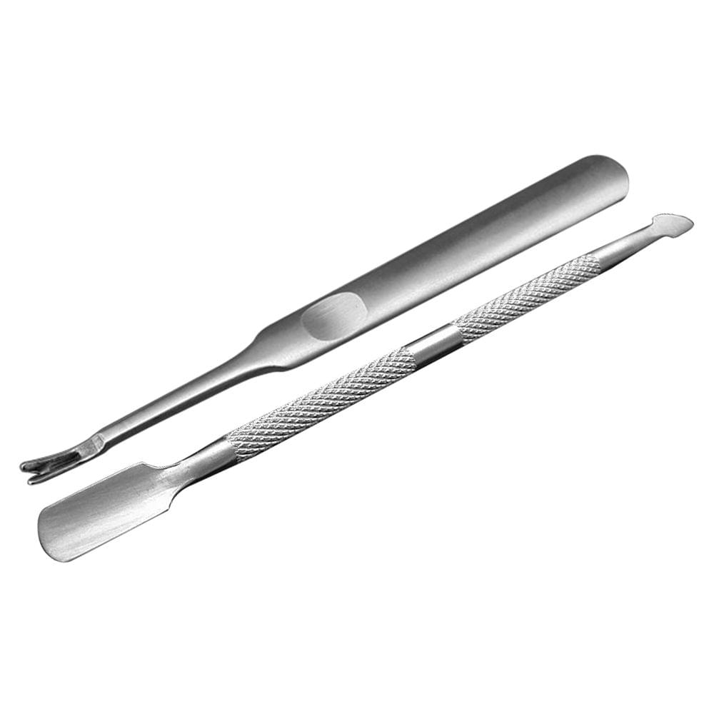 2Pcs Stainless Steel Double-ended Nail Pusher & Nail Cuticle