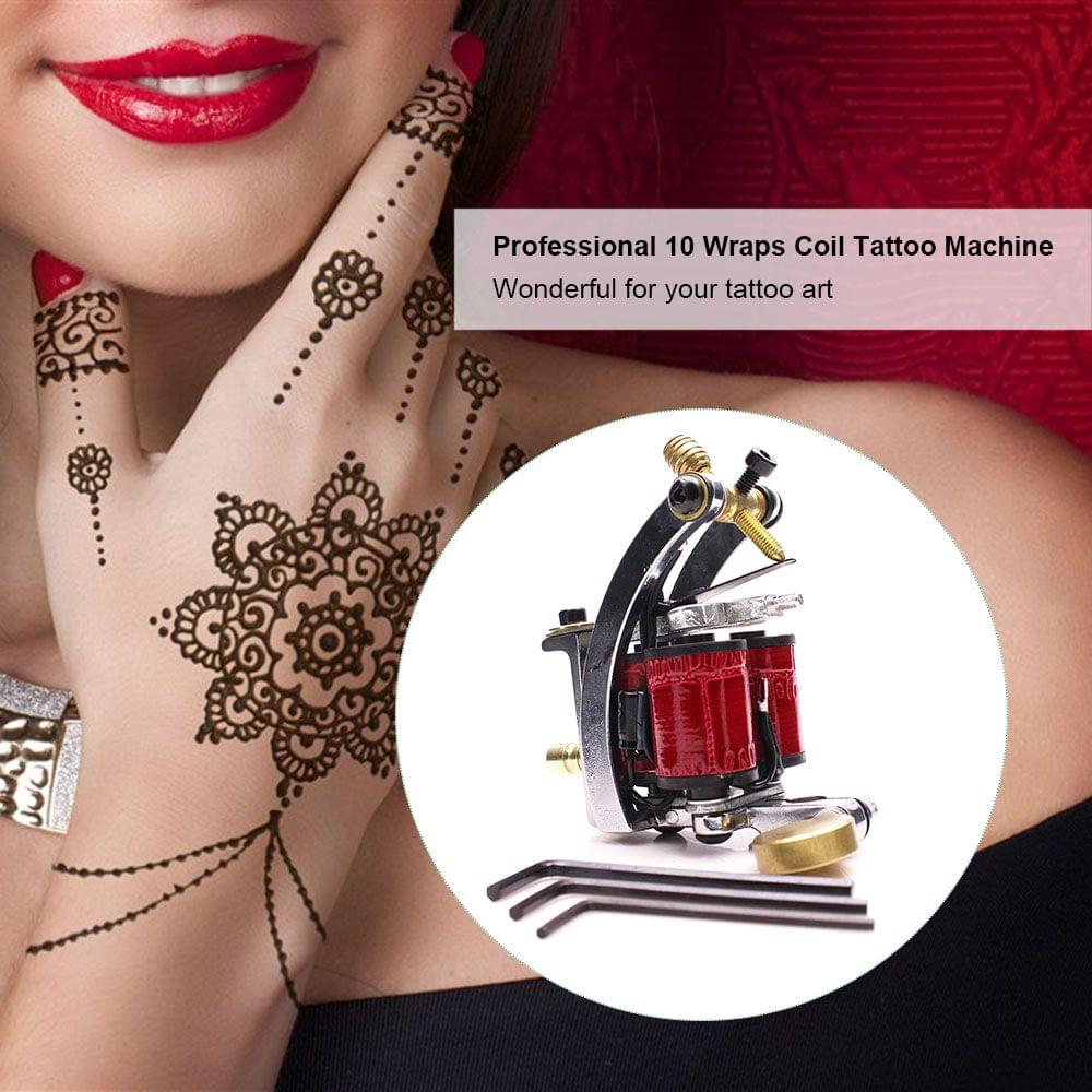 Tattoo Machine 10 Wraps Coil Professional Tattoo Gun Machine