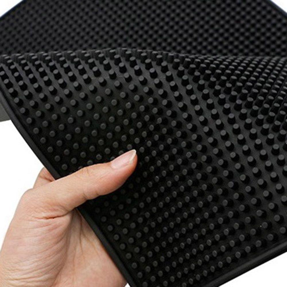 Black Flexible PU Nonslip Salon Mat Heat Resistant Mat for