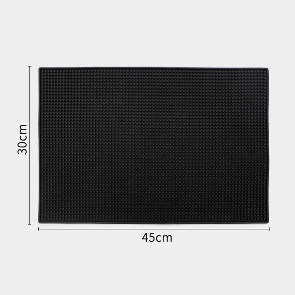 Black Flexible PU Nonslip Salon Mat Heat Resistant Mat for