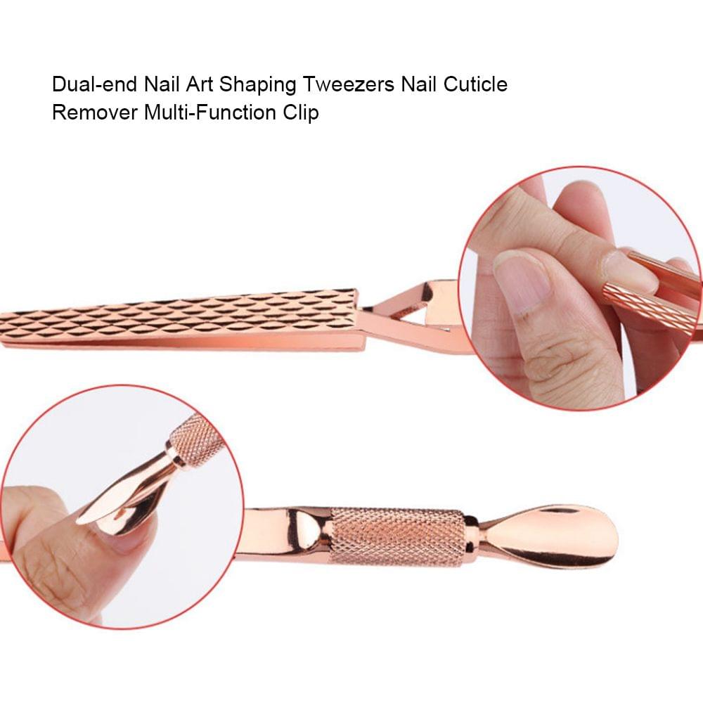 Dual-end Nail Art Shaping Tweezers Nail Cuticle Remover