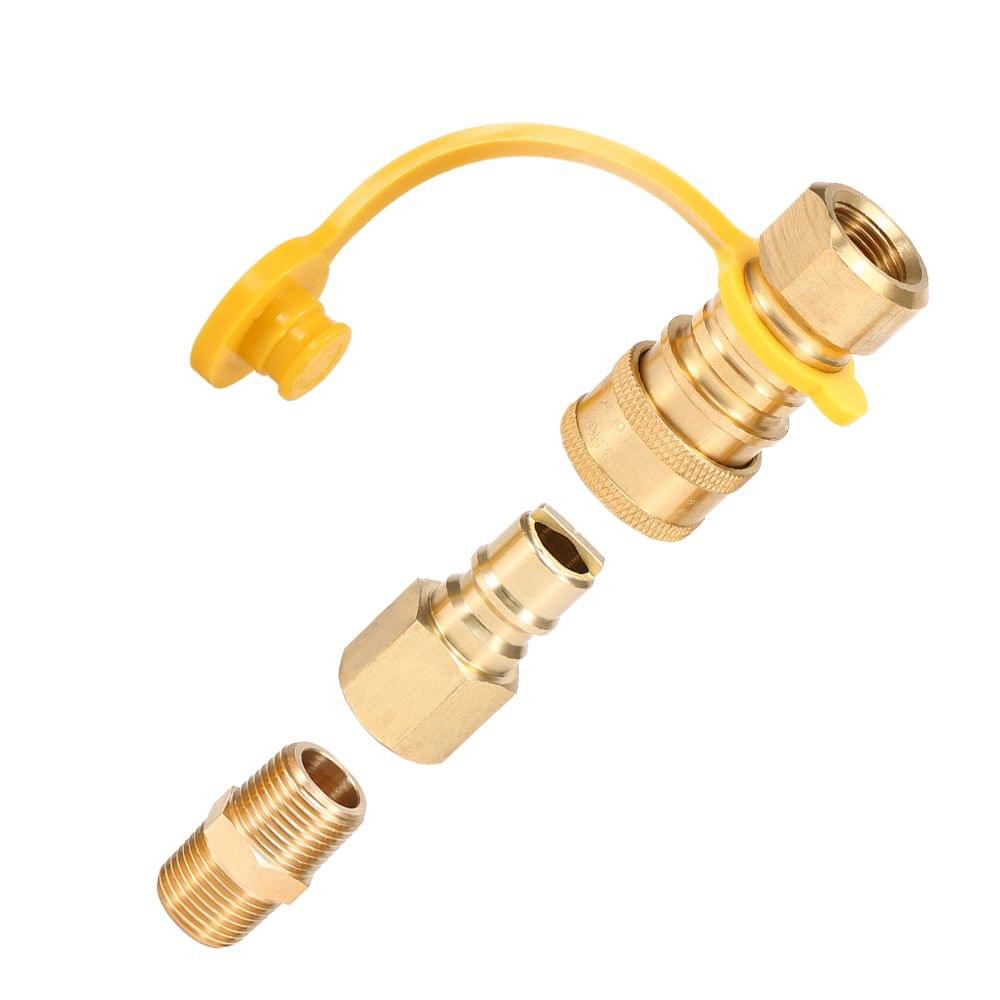 Solid Brass 3/8-Inch NPT Natural Gas Quick Connect Fittings - 1