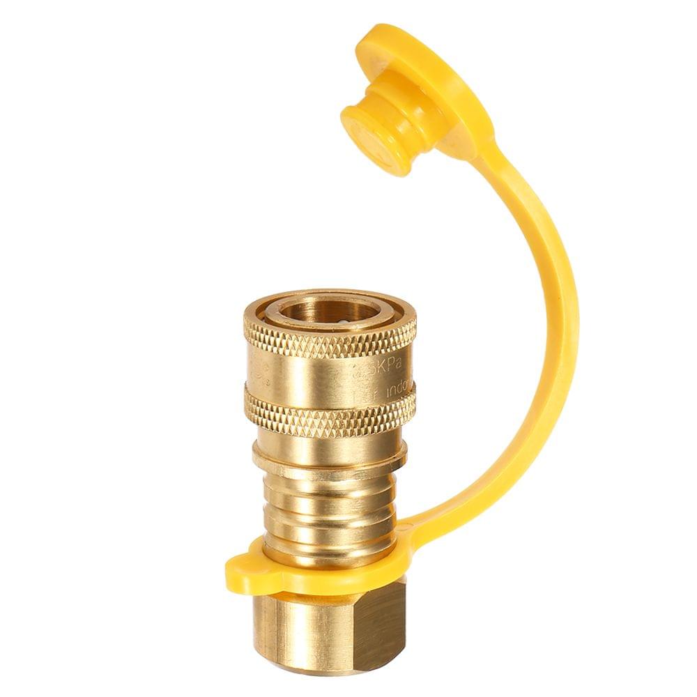 Solid Brass 3/8-Inch NPT Natural Gas Quick Connect Fittings - 1