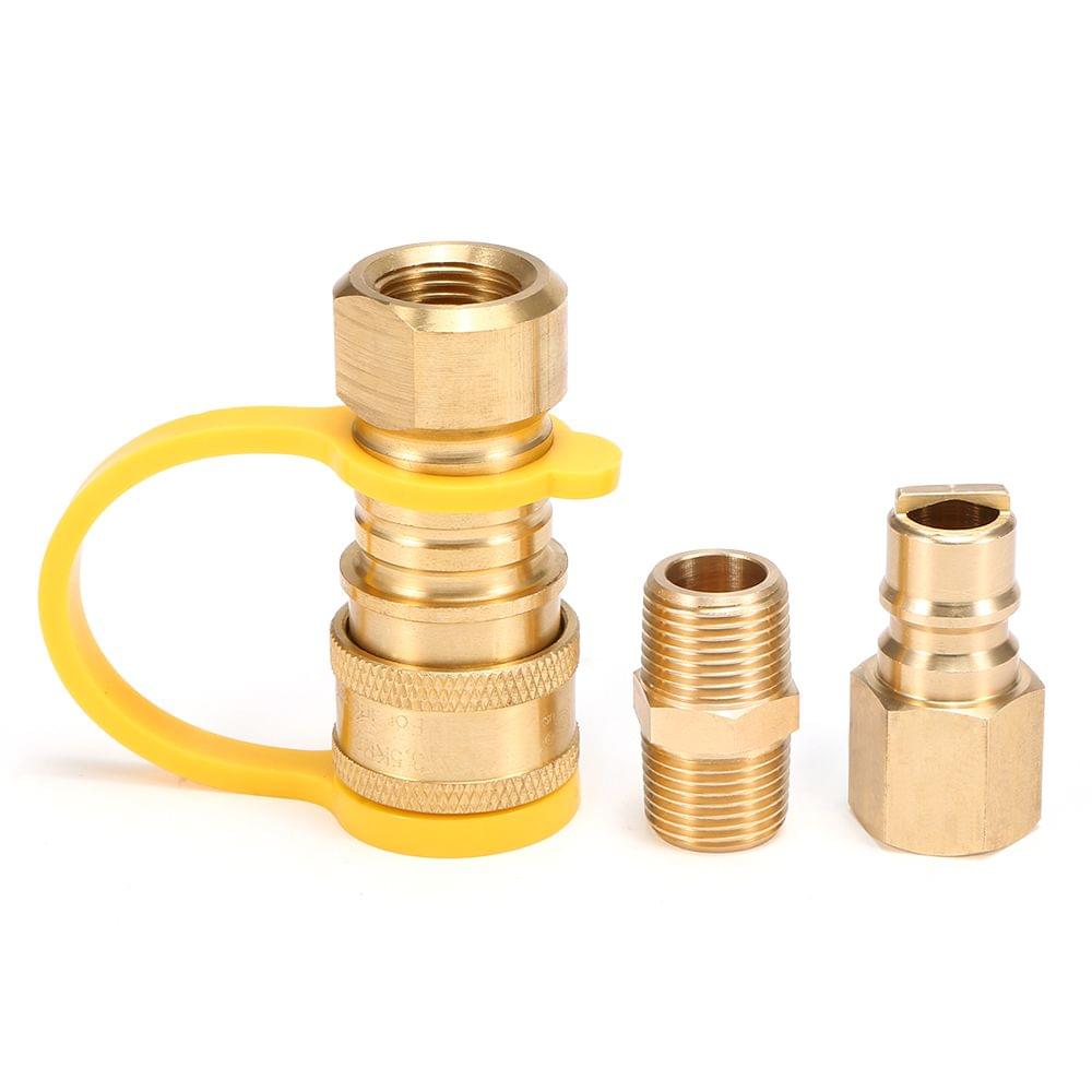 Solid Brass 3/8-Inch NPT Natural Gas Quick Connect Fittings - 1