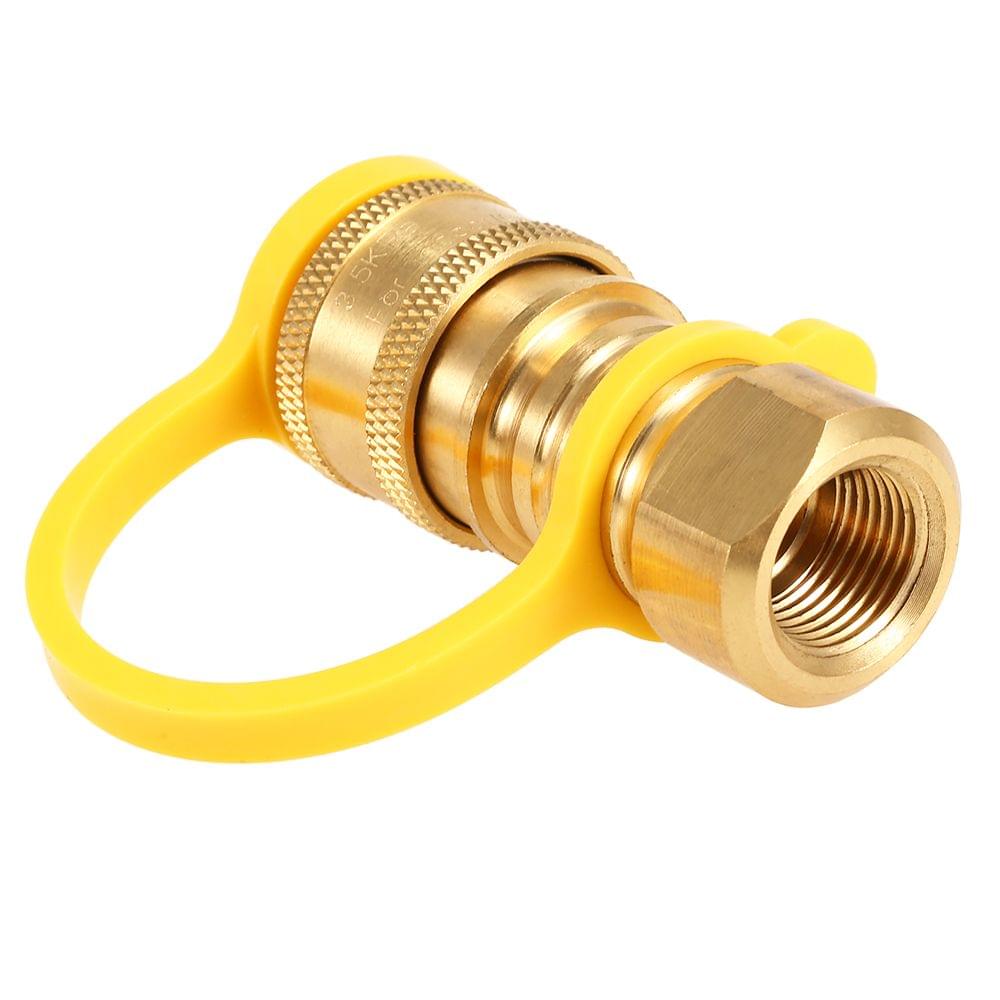 Solid Brass 3/8-Inch NPT Natural Gas Quick Connect Fittings - 1