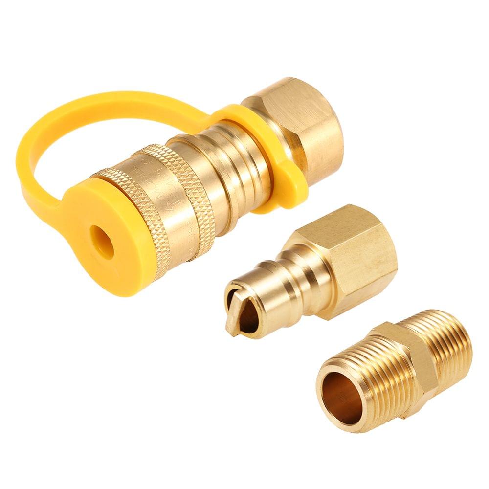 Solid Brass 3/8-Inch NPT Natural Gas Quick Connect Fittings - 1