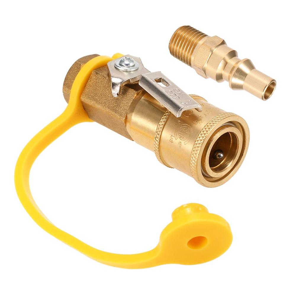 Solid Brass 1/4'' RV Propane Connect Adapter Propane/Natural - 3