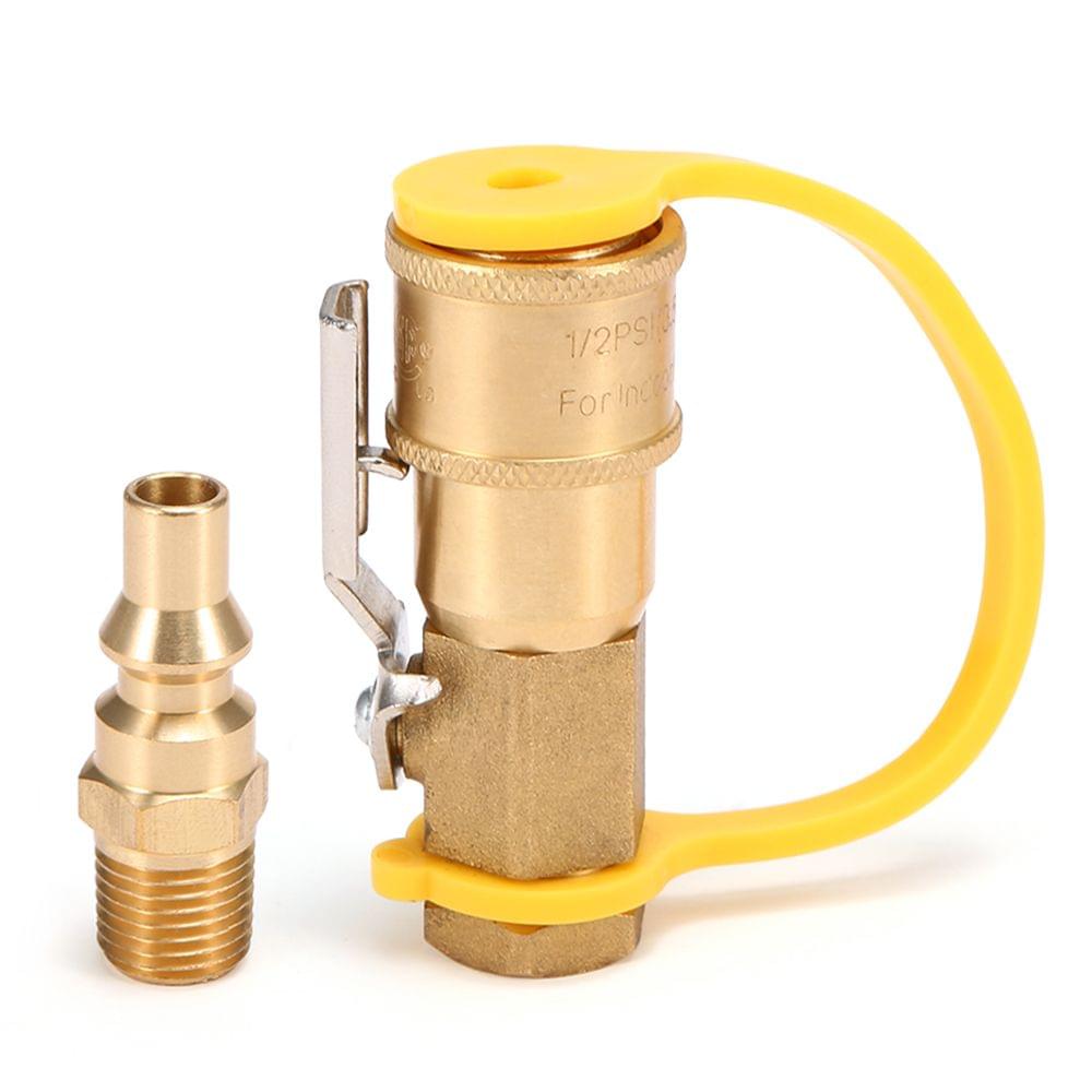 Solid Brass 1/4'' RV Propane Connect Adapter Propane/Natural - 3