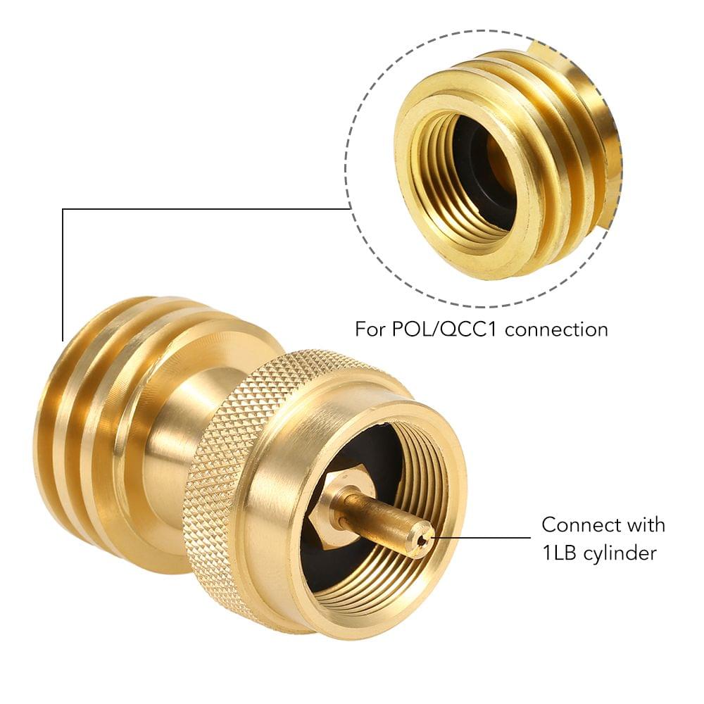 Solid Brass Steak Saver Adapter 1LB/16.4oz Propane Connector - Style-1