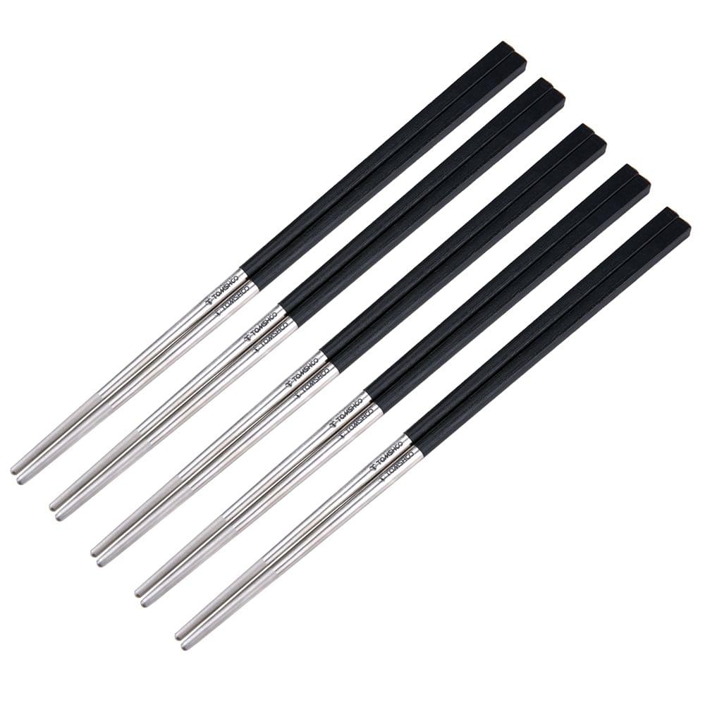 Titanium Chopsticks with Carbon Fiber 5 Pairs