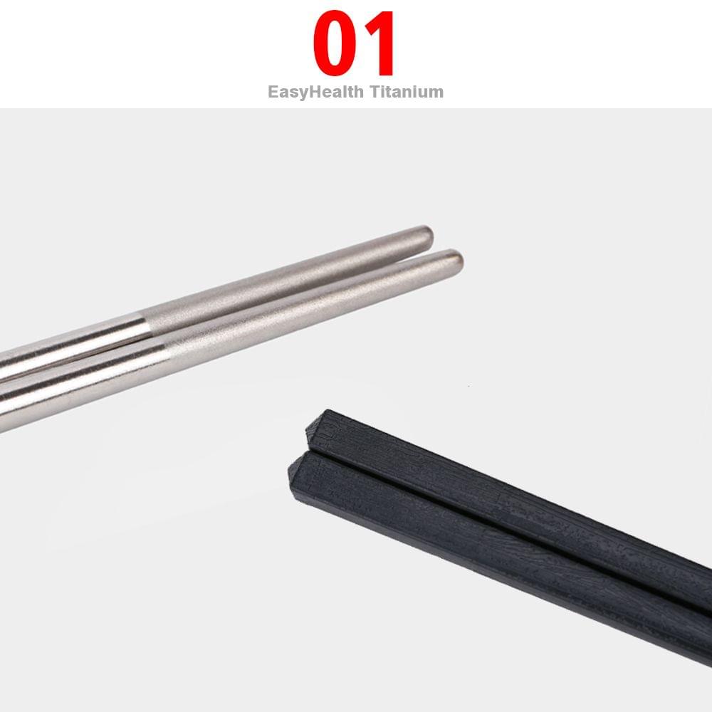 Titanium Chopsticks with Carbon Fiber 5 Pairs