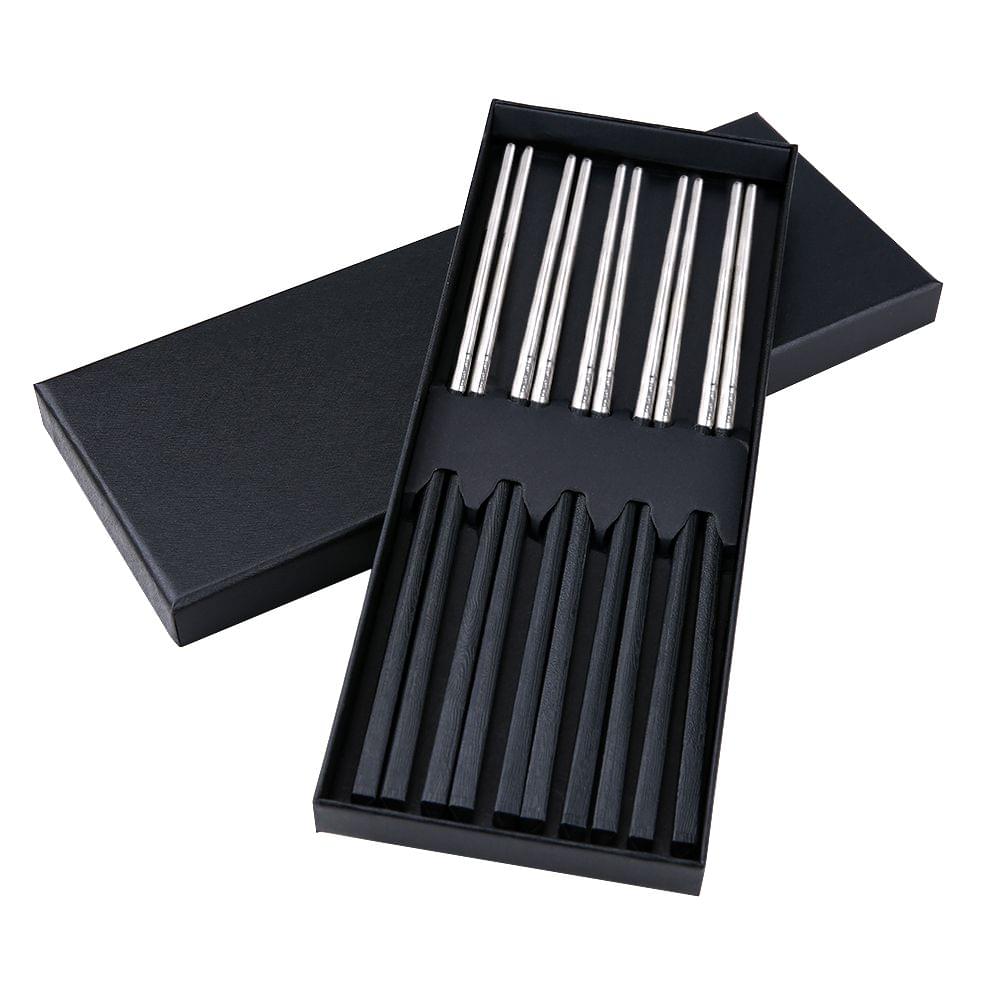 Titanium Chopsticks with Carbon Fiber 5 Pairs