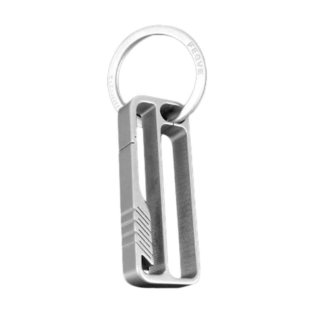 Lightweight Titanium Key Chain Men Waist Belt Key Ring - C