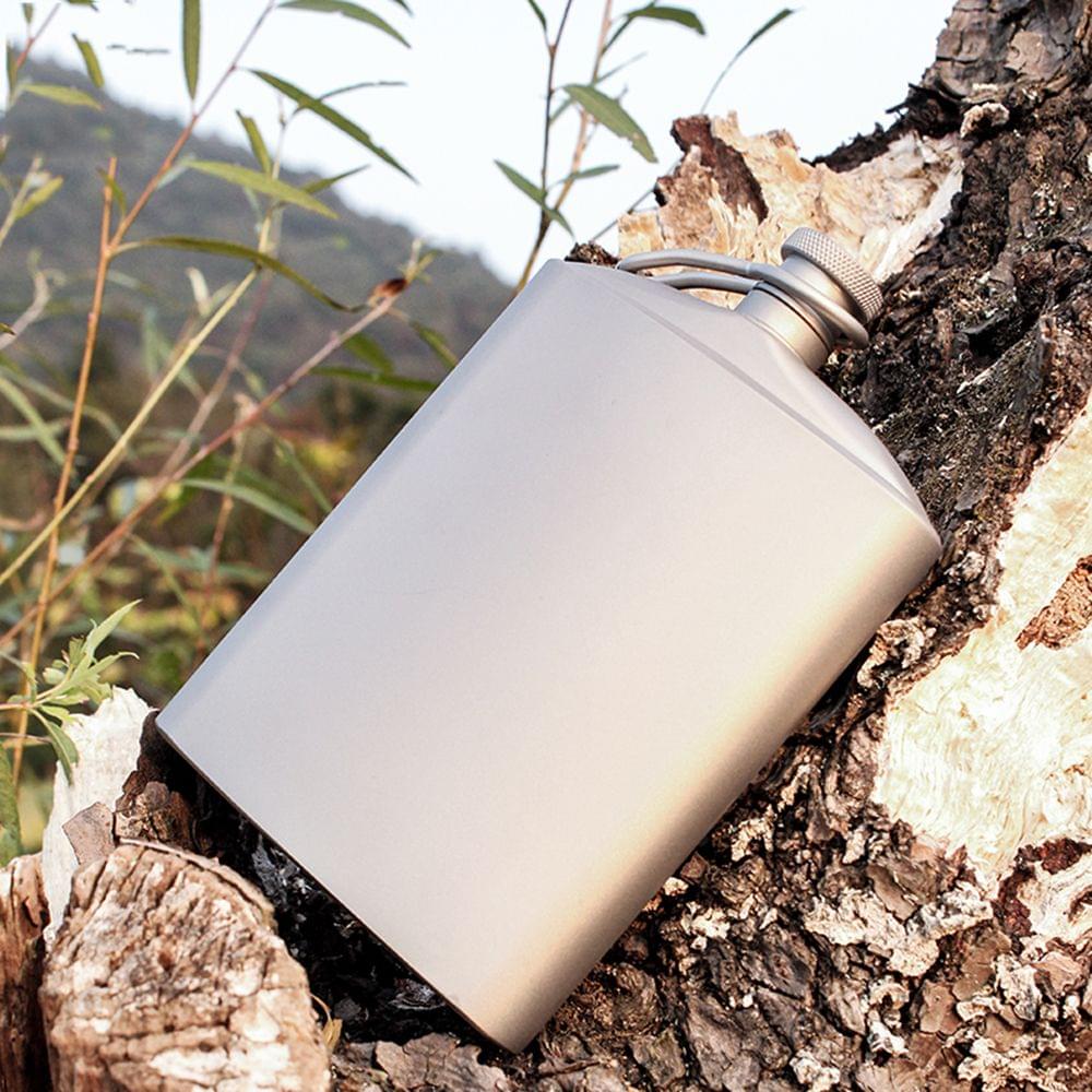9oz Titanium Hip Flask Portable Pocket Flagon Outdoor