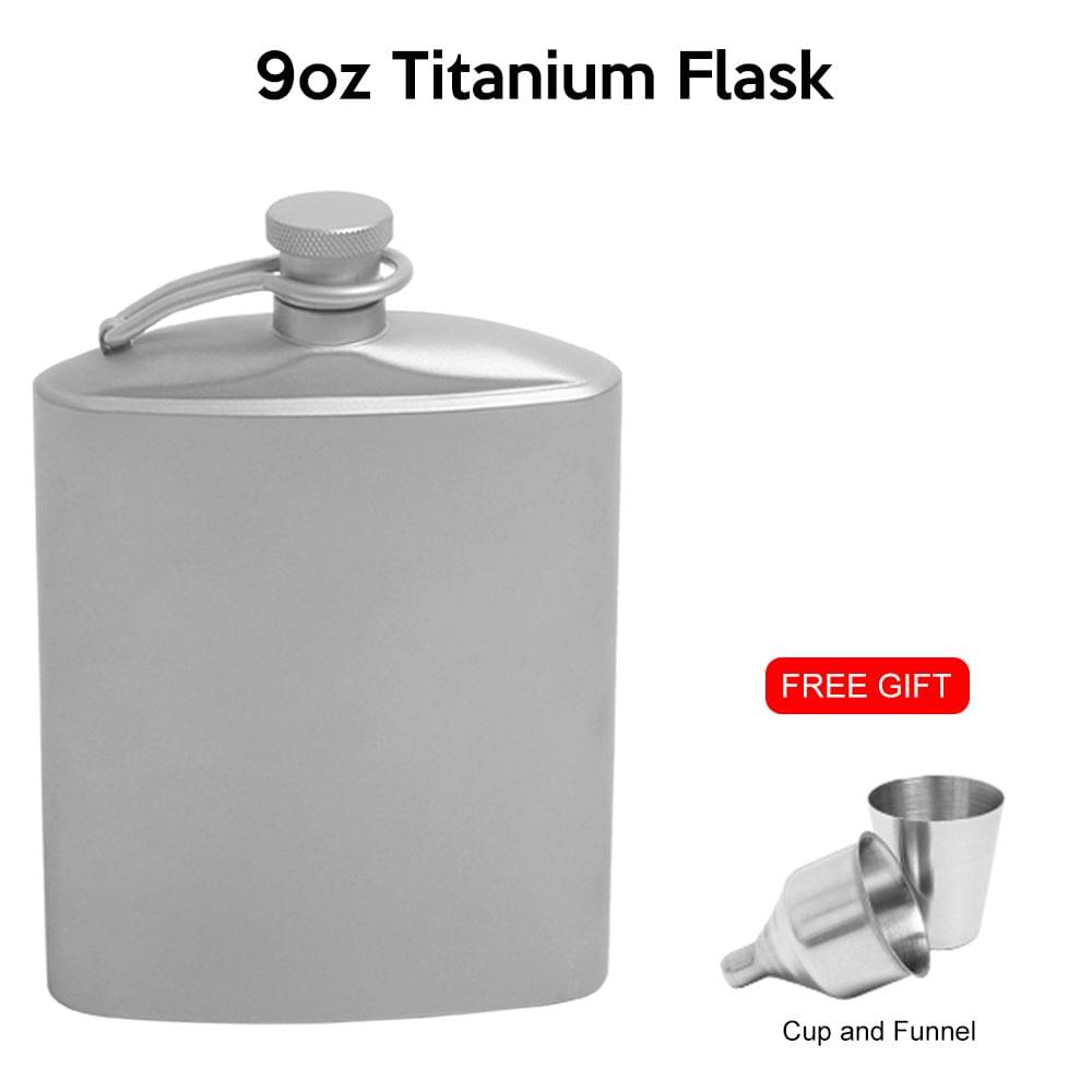 9oz Titanium Hip Flask Portable Pocket Flagon Outdoor