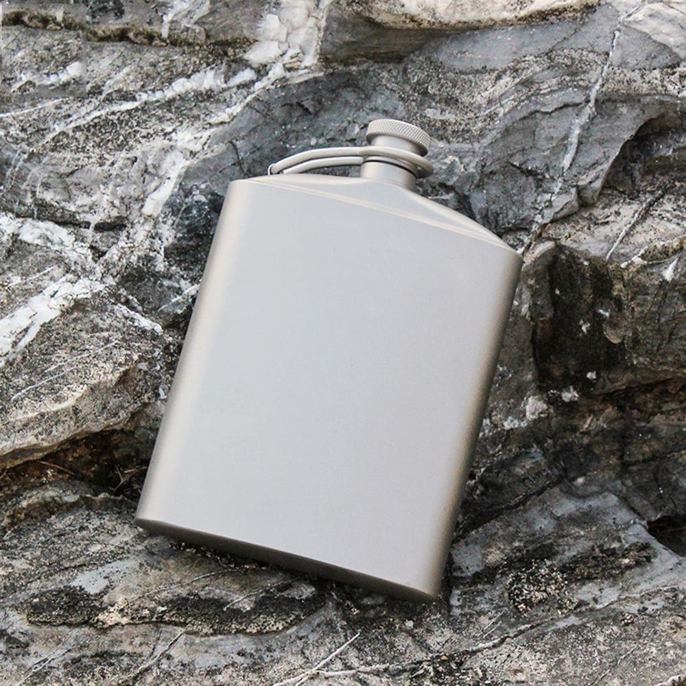 9oz Titanium Hip Flask Portable Pocket Flagon Outdoor