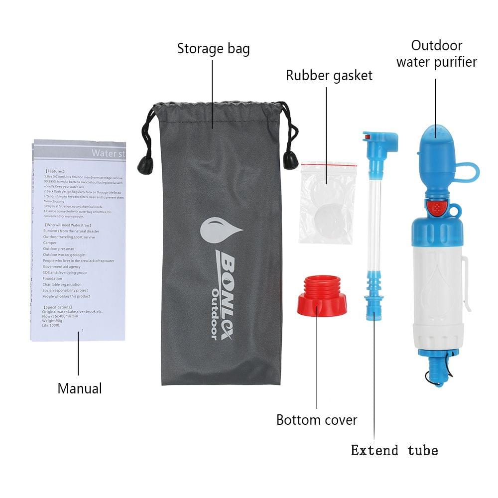 Multiple Function Water Purifier Portable Water Filter Straw - 1000L