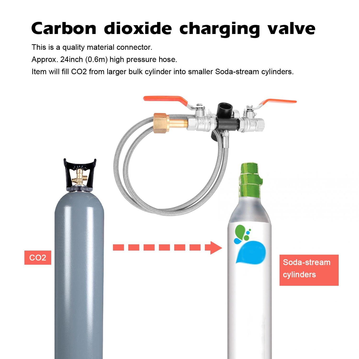 Dual Valve CO2 Fill Station Adapter With Gauge 36Inch - 2