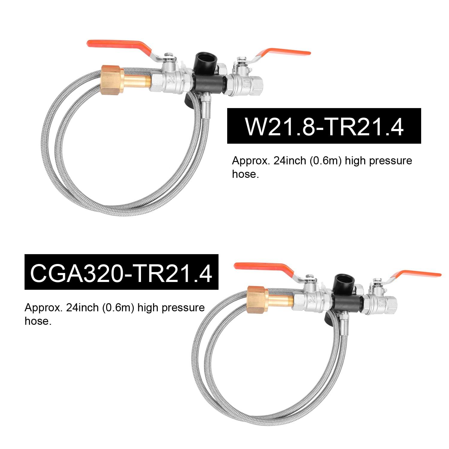 Dual Valve CO2 Fill Station Adapter With Gauge 36Inch - 2