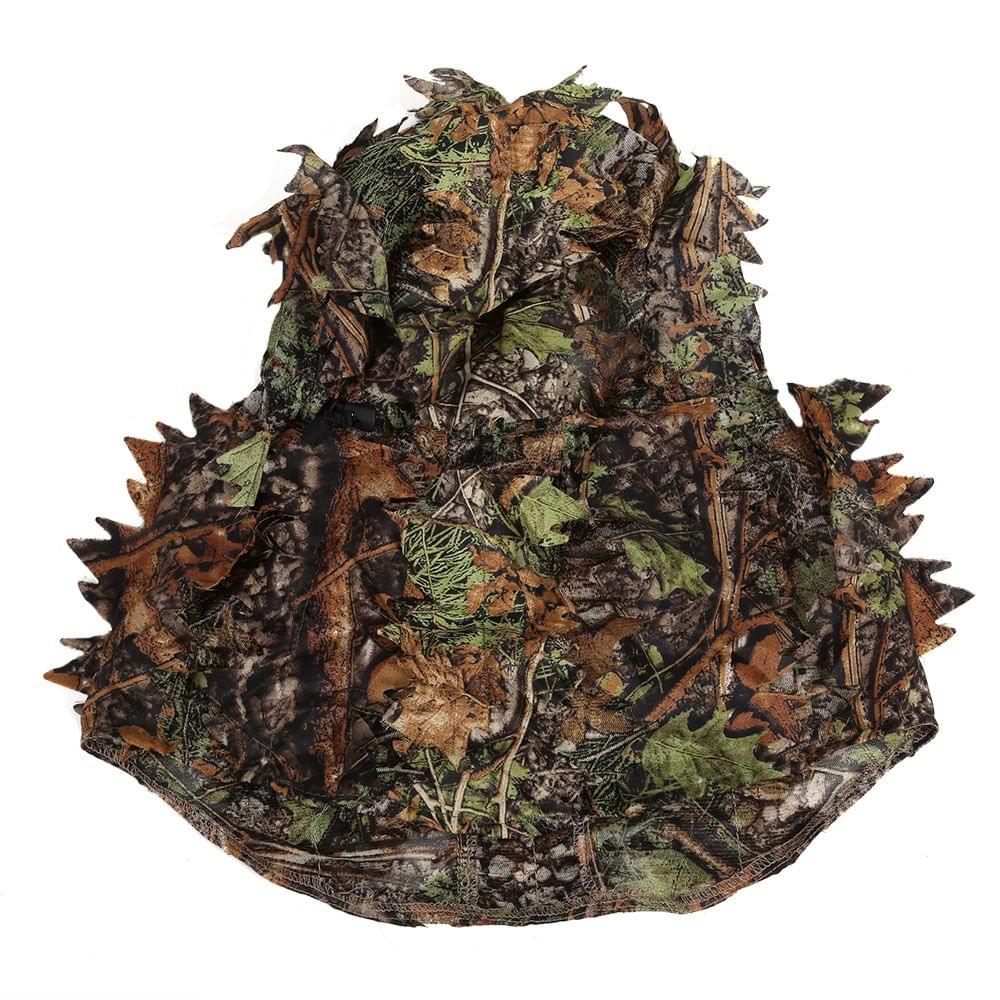 Camouflage Leafy Hunting Ghillie Hood Green Leafy Head Net