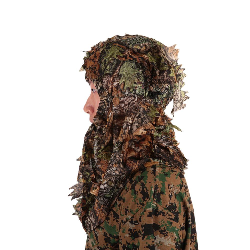 Camouflage Leafy Hunting Ghillie Hood Green Leafy Head Net