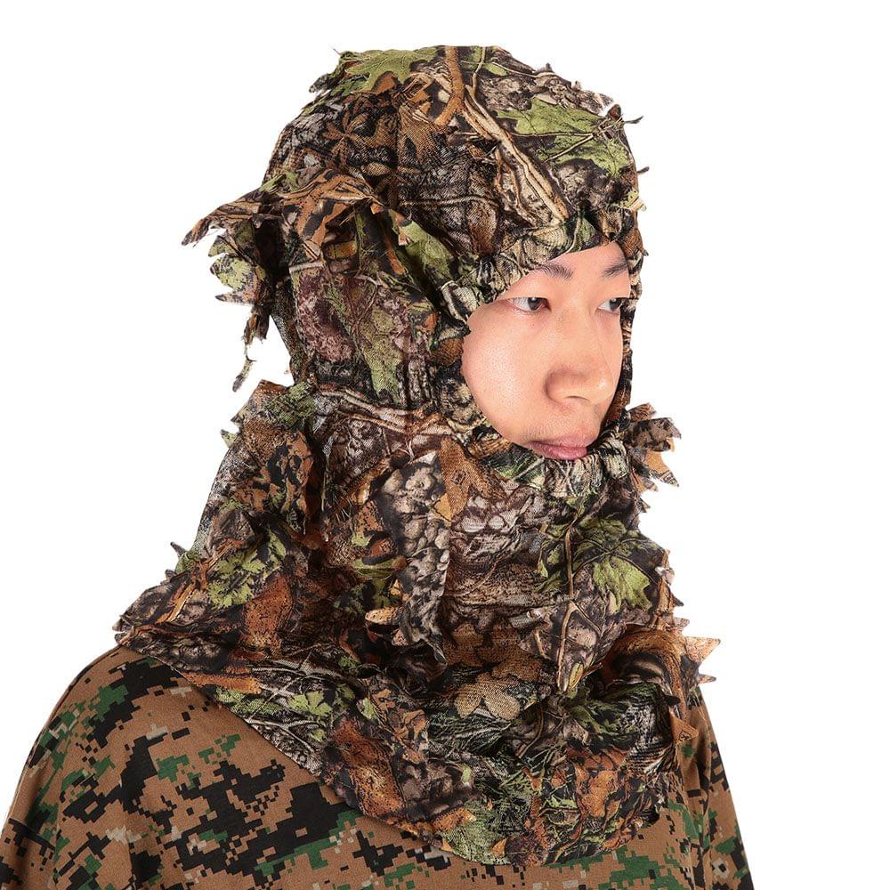 Camouflage Leafy Hunting Ghillie Hood Green Leafy Head Net