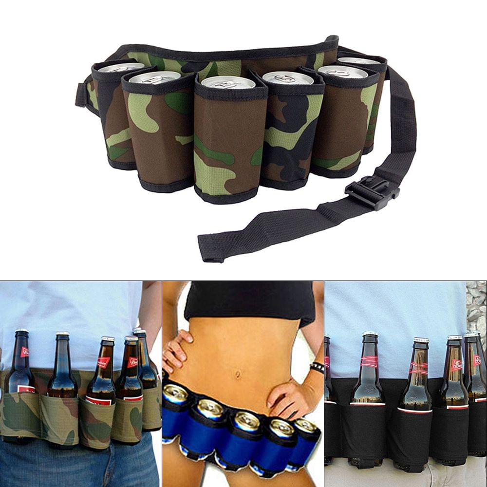 Outdoor Six Pack Beer Bottle Belt Portable Beverage Waist