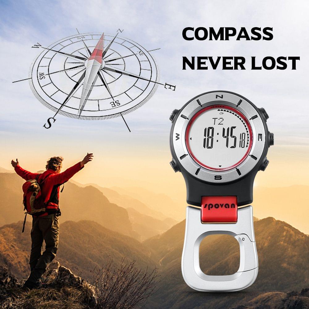 SPOVAN Smart Watch Altimeter Barometer Compass LED Watch - Red White